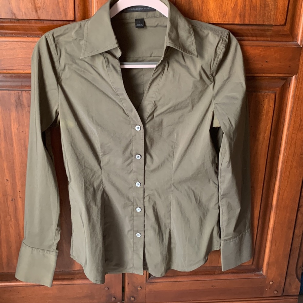 Express Design Studio Olive Green Blouse